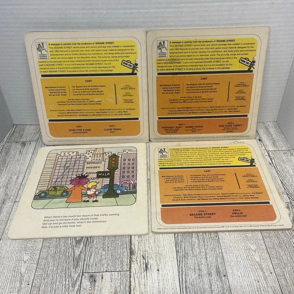 Vintage Sesame Street Read Along Books Lot 7